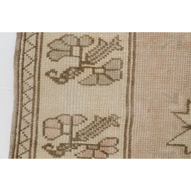 Mid 20th Century Oushak Handknotted Floral Wool Carpet For Sale - Image 6 of 11