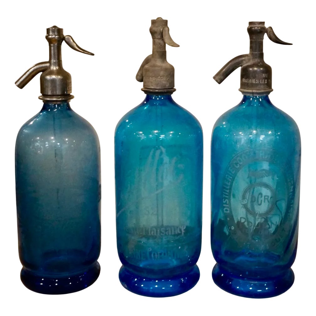 Vintage French Soda Syphons, 1930s, Set of 3 | Chairish