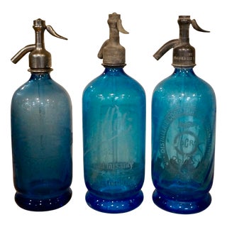 Vintage French Soda Syphons, 1930s, Set of 3 For Sale