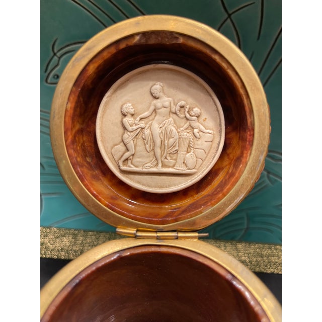 Chestnut Cache Grecian Inspo Jar Marble Intaglio For Sale - Image 8 of 16
