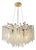 Aloadecor 25'' Modern Glam Crystal Chandelier Antique Brass Branch Style 6-Light Pendant Ceiling Light For Sale
