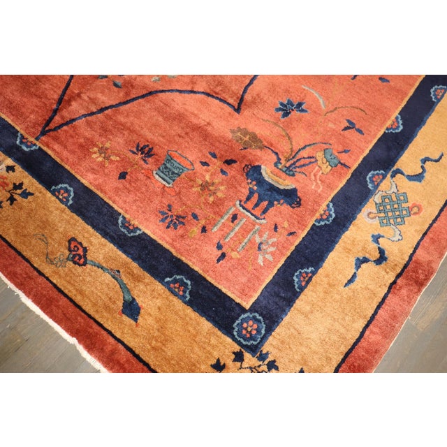 Textile Enchanting Art Deco Chinese Rug - 9' x 11'7" For Sale - Image 7 of 9