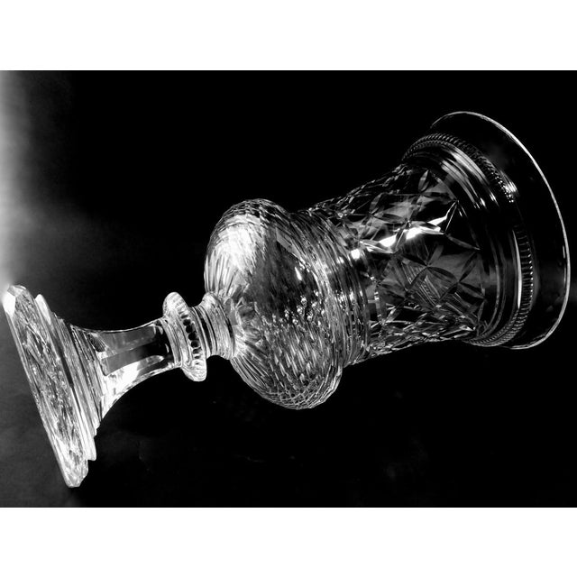1980s Florentine Renaissance Style Huge Italian Cut and Ground Crystal Medici Vase For Sale - Image 4 of 13
