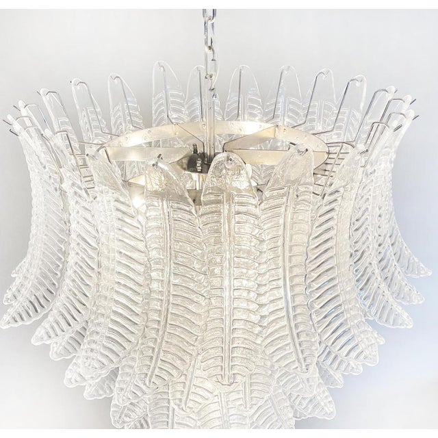 Large Italian Murano Felci Glass Chandelier with 75 Clear Glasses, 1990s For Sale - Image 14 of 18