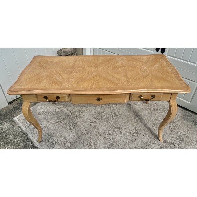 Vtg. National Mt.Airy Country French Style Three Drawer Desk/Writing Table For Sale - Image 12 of 15