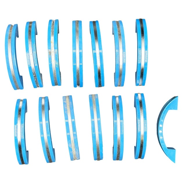 Art Deco 1930s Art Deco Ocean Blue Bakelite Drawer Pulls W/ Chrome Strip, Set of 15 For Sale - Image 3 of 7