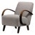 Mid 20th Century Jindřich Halabala Gray Wood Club Chairs For Sale