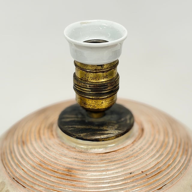 Beige Art Deco Stoneware Model 3154 Table Lamp by Anna-Lisa Thomson for Upsala Ekeby, Sweden, 1930s-1940s For Sale - Image 8 of 11