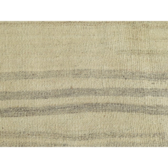 Beige Colored 60s Striped Tribal Rug Kilim For Sale - Image 10 of 11