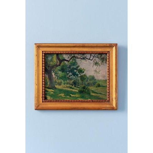 Alfred Garcement, Landscape with Trees, Oil Painting on Board, Early 20th Century, Framed For Sale - Image 9 of 9