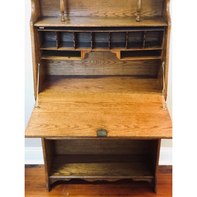 Antique Oak Victorian Secretary Desk Bookcase W/Mirror Chairish