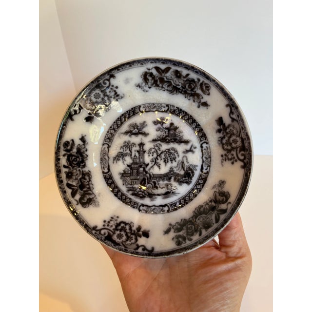 Early 19th Century Ironstone, in lovely neoclassical black and white transferware. These little dishes would look smart on...