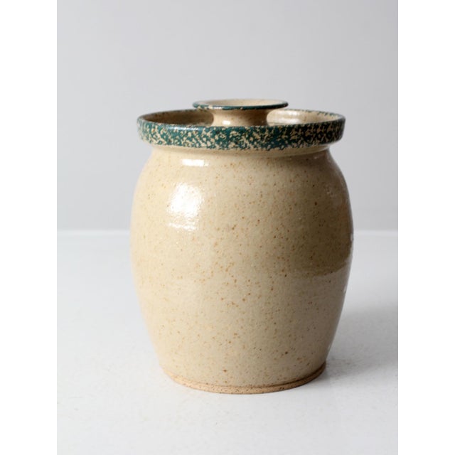 This charming vintage cookie jar is a beautiful piece of handmade stoneware from the Three Sisters Pottery Studio. Created...