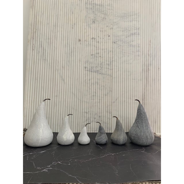 Vintage Style Indian Marble Pear Paperweights / Door Stoppers – Set of 3 Assorted Sizes For Sale - Image 4 of 4