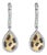 10K Yellow Gold Plated Sterling Silver 1/3 Cttw Multi Color Diamond Pear Shape Dangle Earrings For Sale