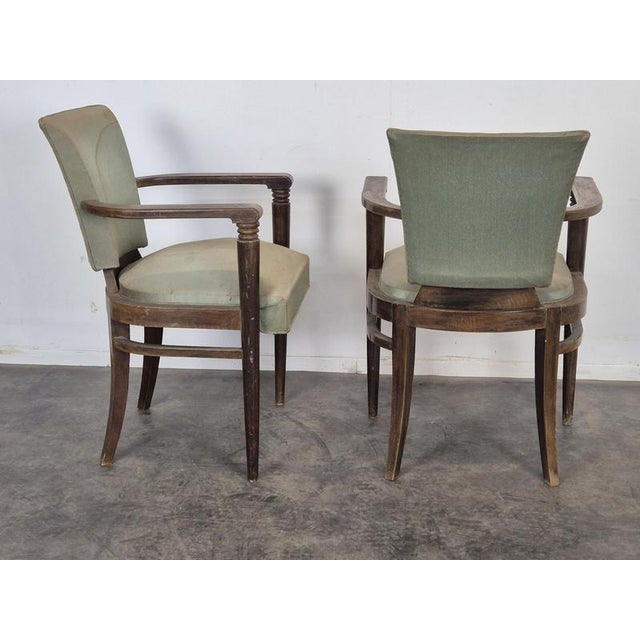 Vintage Armchairs in the style of Pascaud, 1940s, Set of 2 For Sale - Image 4 of 9