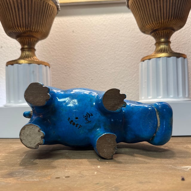 Textile Egyptian Renaisance Style Ceramic Hippopotamus Sculpture Made in Italy For Sale - Image 7 of 10