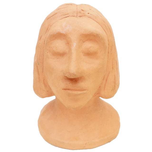 Ceramic 1960s Terracotta Sculpture Bust, Signed & Dated For Sale - Image 7 of 7