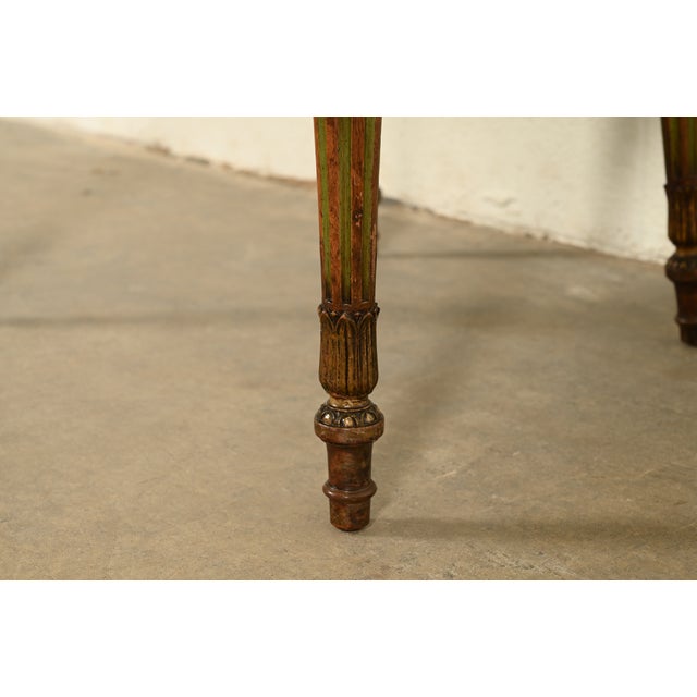 Karges Style French Regency Louis XVI Carved Mahogany and Gold Gilt Armchairs, Pair For Sale - Image 11 of 14
