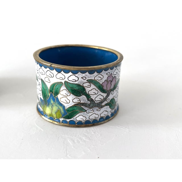 Vintage Cloisonné Napkin Rings, Set 6 For Sale - Image 9 of 10