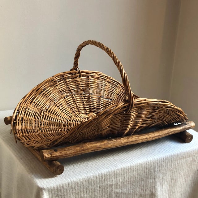 Antique Wood-Framed Flower Gathering Basket For Sale - Image 13 of 13