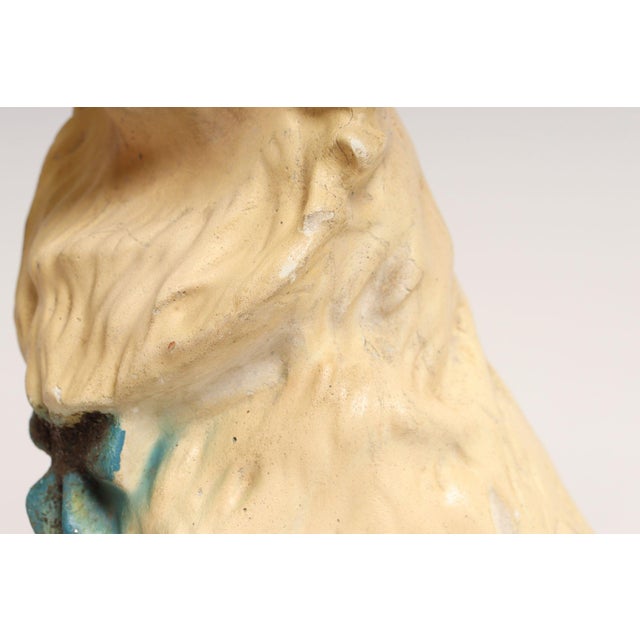 Vintage Painted Chalkware Carnival Chalk Collie Dog Sculpture / Figurine For Sale - Image 13 of 18