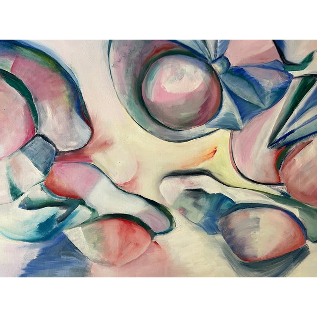 1980s Large Modern Oil Painting by Joan Corrigan For Sale - Image 5 of 15