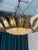 Metal French 1960's Gilt Metal Ceiling Fixture With Molded Glass Shade For Sale - Image 7 of 12