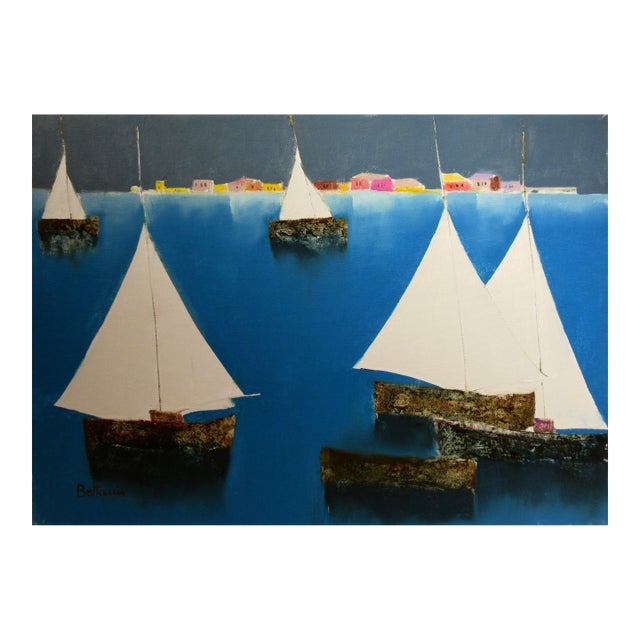 Lido Bettarini Vele C. 1990 Painting For Sale