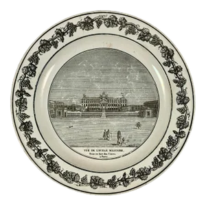 Stone, Coquerel Et Le Gros French Creamware Neoclassical Architecture Plate