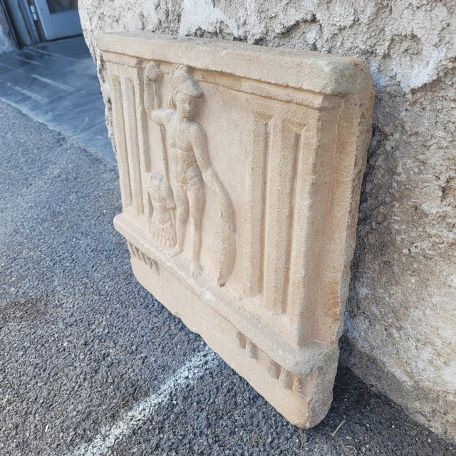 Antique Bas-Relief in Sculpted Stone, 1800s For Sale - Image 12 of 15