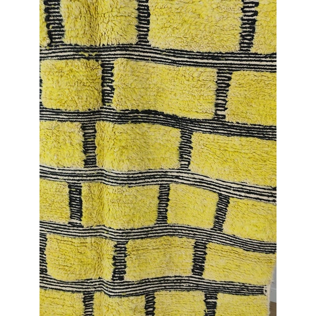 Contemporary Chartreuse Green Wool Moroccan Rug For Sale - Image 12 of 12