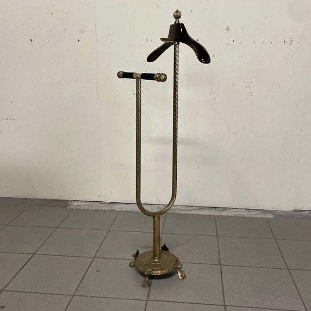 1950s Brass and Wood Valet Stand from Maison Jansen, 1950s For Sale - Image 5 of 10