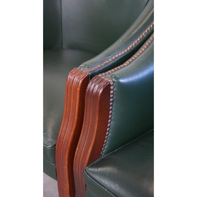 Set of Green Cowhide and Wooden Chairs For Sale - Image 10 of 18