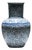 Handmade Ceramic Vase (20cm) – Blue and White Golden Horn Halic Pattern – Spiral Scrolls Design For Sale