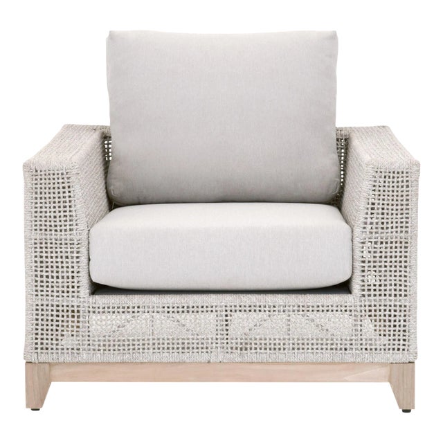Tropez Teak & Rope Outdoor Sofa Chair For Sale