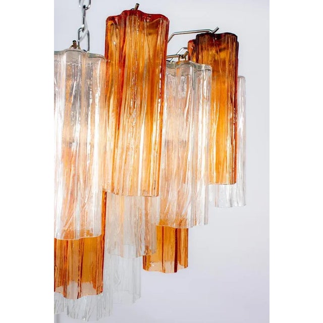 Gold and Clear Murano Glass Tronchi Chandelier, 1970s For Sale - Image 8 of 18