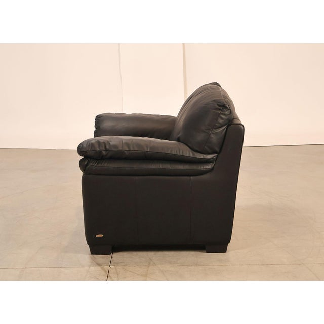 Italsofa Contemporary Black Leather Club Chair For Sale - Image 16 of 18