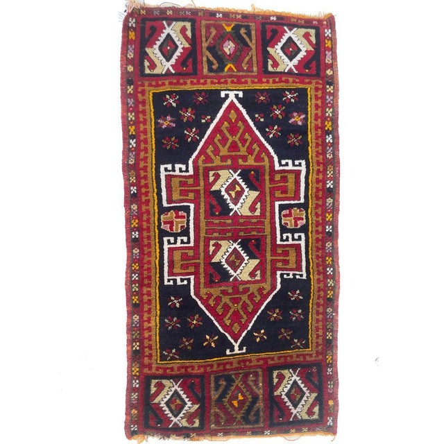 *All of our antique & vintage rugs are professionally cleaned prior to being listed.* Name: Vintage Afghan Mat Size: 1.7 x...