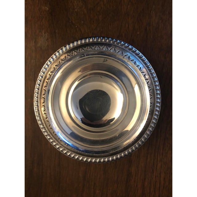 Mid 20th Century Mid 20th Century English Silver Condiment / Sauce Bowl With Saucer For Sale - Image 5 of 15
