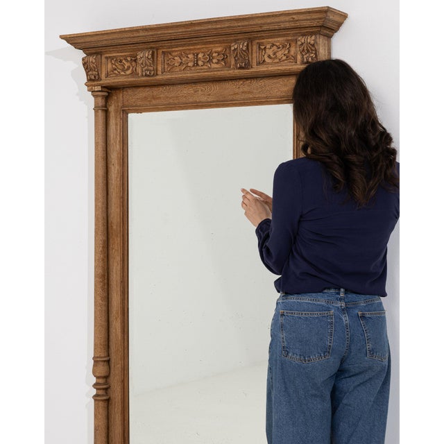 Wood 19th Century France Renaissance Amber Wood Mirror For Sale - Image 7 of 9