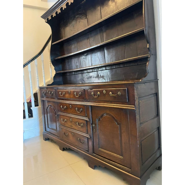 George III Oak Welsh Dresser and Original Plate Rack, 1750s For Sale - Image 18 of 18