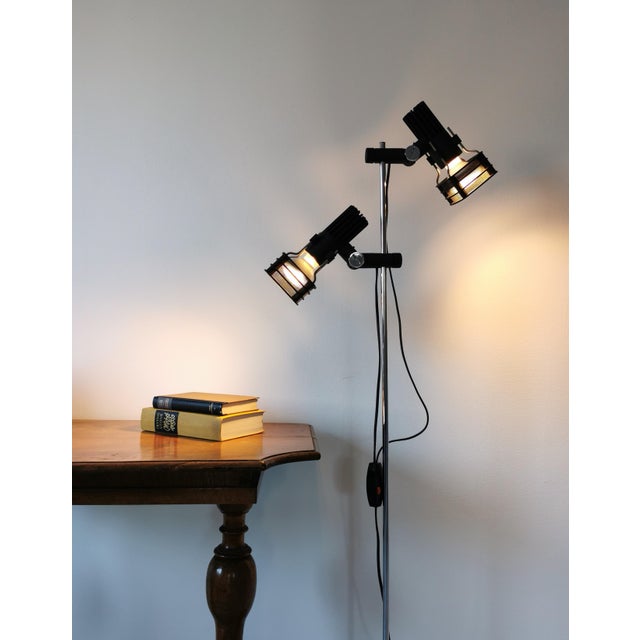 Mid-Century German Chrome and Black Floor Lamp from Hustadt Leuchten, 1960s For Sale - Image 9 of 12