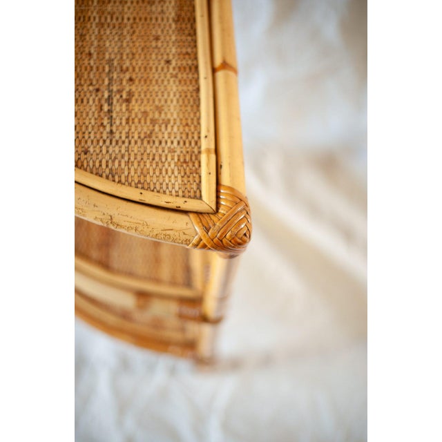 Bamboo and Rush Fabric Shelf, 1970s For Sale - Image 3 of 7