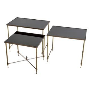 Metal Side Tables, France, 1960s, Set of 3 For Sale