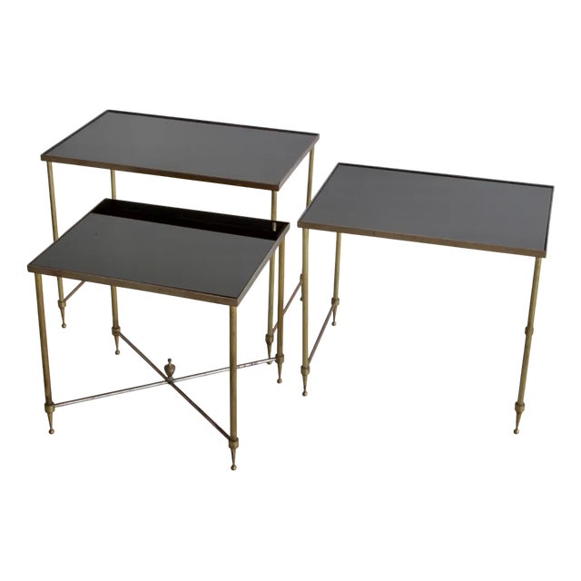 Metal Side Tables, France, 1960s, Set of 3 For Sale