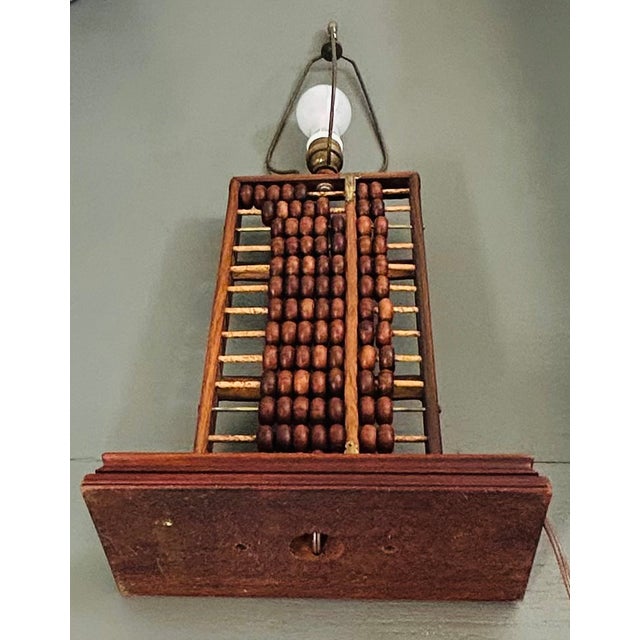 1940s Chinese Handcrafted Rosewood Abacus Table Lamp For Sale - Image 12 of 12