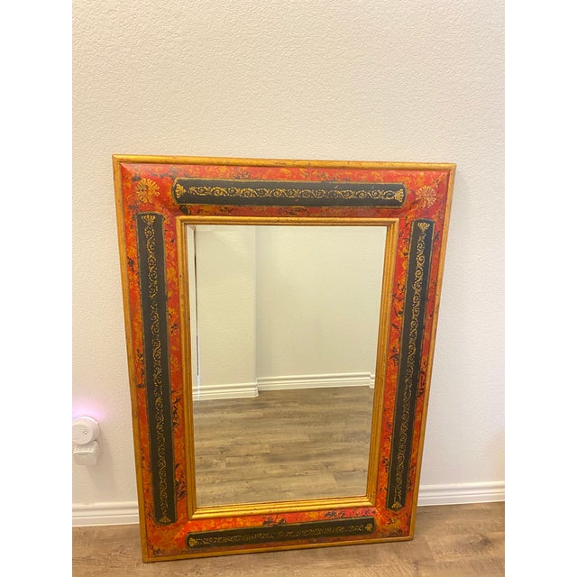 1960s 1960s Theodore Alexander Leather Wall Mirror For Sale - Image 5 of 5