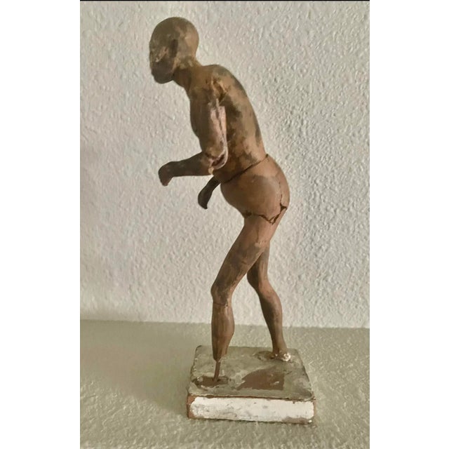 Figurative Vintage Rustic Terracotta Studio Study Sculpture of a Standing Male Figure, 9" H For Sale - Image 3 of 8