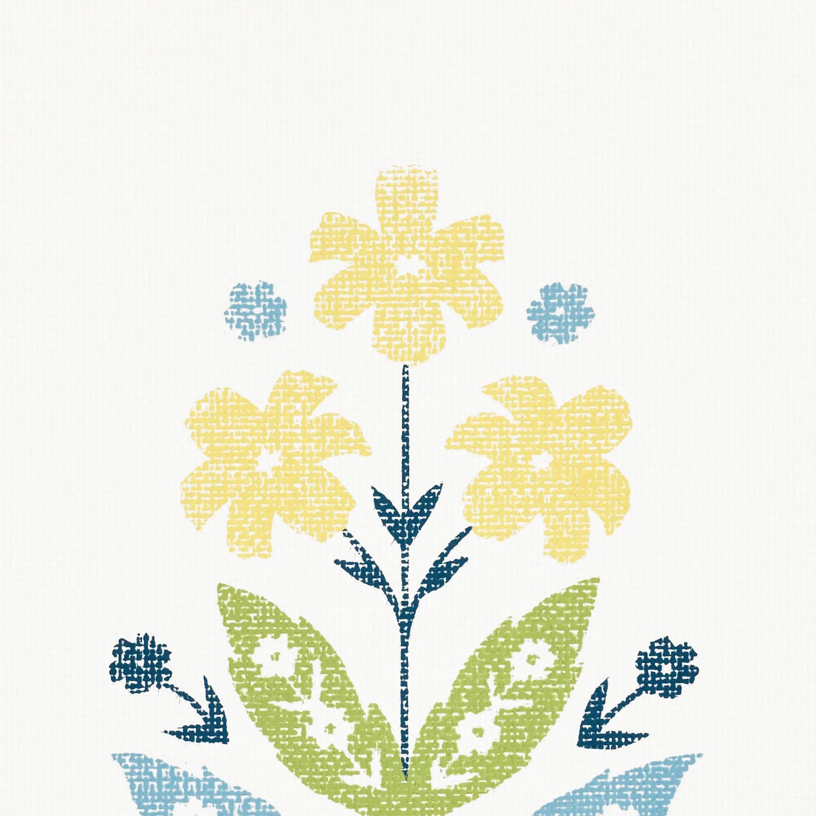 Schumacher Floweret Paperweave Wallpaper in Spring | Chairish
